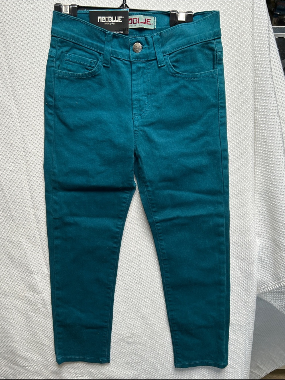 Kids deep Teal 5 pocket Skinny Jeans by NeoBlue, L.A. Made in USA. NWT